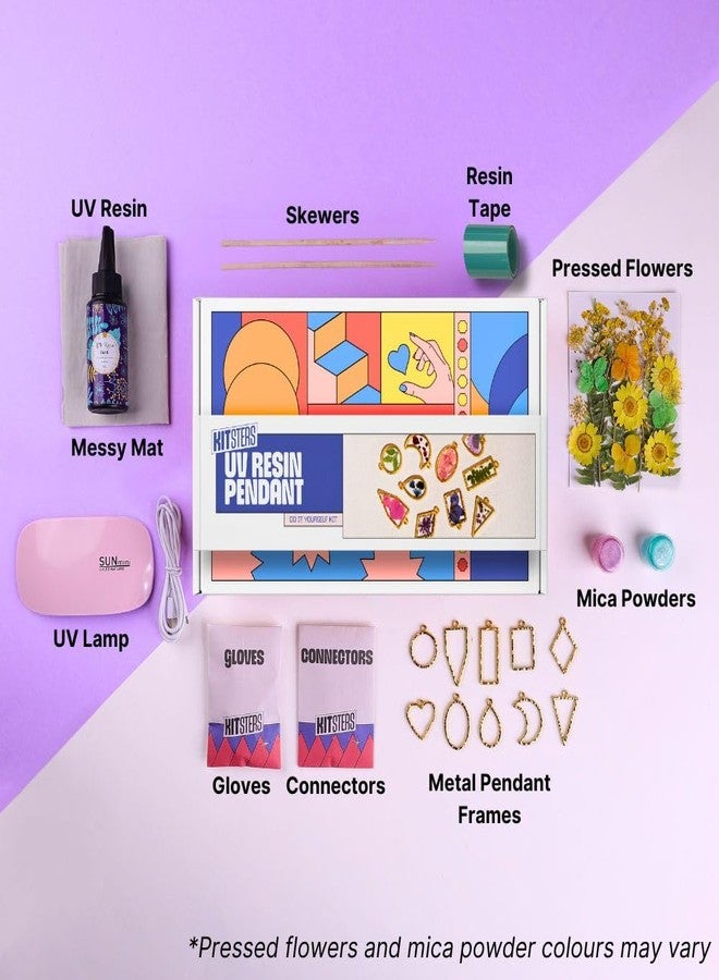 Kitsters DIY UV Resin Pendant Kit | Mothers Day Gift Ideas | 5-10 Aesthetic Jewellery - Necklace - Bracelet - Locket | Epoxy Resin with Moulds | Birthday Gifting | Gifts for Mothers - Image 3